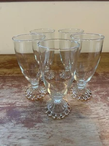 5 Vintage Anchor Hocking Berwick Boopie Klar Wasser Eis Tee Wein Kelch Gläser - Bild 1 von 4