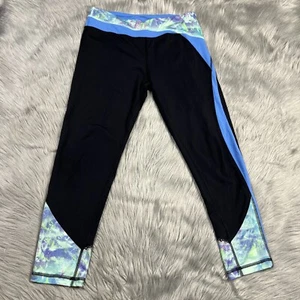 Ivivva Girls Black Multicolored Crop Leggings Size 14 - Picture 1 of 11