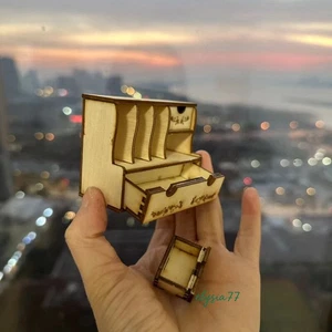 Gabinete de estantería de muebles pequeños lisos miniatura para casa de muñecas escala 1:12 sin terminar - Imagen 1 de 9