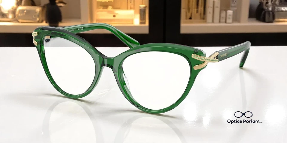 Gafas para mujer SWAROVSKI SK2030 1064 transparentes verdes lentes de demostración 55 mm Foto 1 de 3