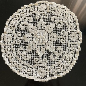 Vintage Tatted Flower Handmade Great Crafting Idea Estate Find Ecru Intricate - Picture 1 of 4