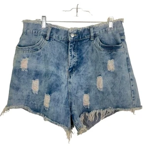 Pantalones Cortos Vaqueros Hayden Los Angeles Envejecidos Borde Crudo Tiro Alto Talla 1XL - Imagen 1 de 5