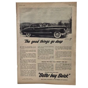 Vintage 1950 Buick Magazin Printanzeige Good Things Go Deep Werbung Automotive - Bild 1 von 9