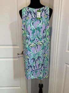 NUEVO CON ETIQUETAS- Vestido Lilly Pulitzer Jackie Cambio Patrón Lila Claro Verde Rosa Azul L - Imagen 1 de 5