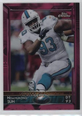 2015 Topps Chrome BCA Pink Refractor /399 Ndamukong Suh #22 - Image 1 of 2