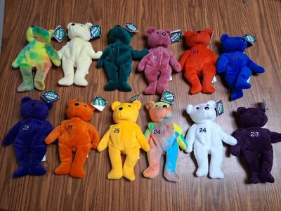COMPLETE SET OF 12 SALVINO AUGUST 1998 MLB BAMM BEANO BEANIE BABY BEARS NWT - Image 1 of 4