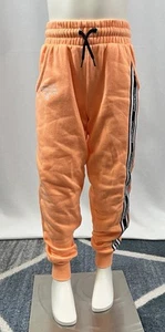Justice Orange W/ Black & White Trim Fleece Jogger Sweatpants Girls Size S (7/8) - Picture 1 of 4