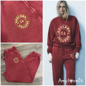 Zara Oakland CA College Joggers Sweatpants Size Large New - Picture 1 of 7