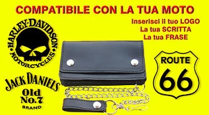 Borsello bikers da personalizzare Route 66 portafoglio Wallet Leather geldbörse - Picture 1 of 1