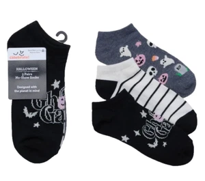 Women’s Halloween Ghoul Gang No-Show Socks, 3-Pack - Size 4-10 - Picture 1 of 2