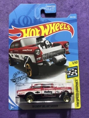 HOT WHEELS HW SPEED GRAPHICS 1/10 HOLLEY '55 CHEVY BEL AIR GASSER 204/250 - Image 1 of 4