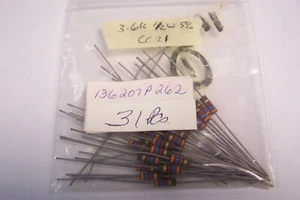 Neu 31 STCK. Vintage Carbon Comp Widerstände 3,6K Ohm 5 % 1/2 W CC21 - Bild 1 von 1