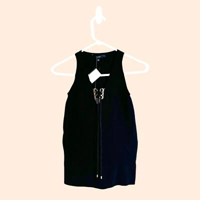 Gucci Black Lace Up Tank - Image 1 of 4