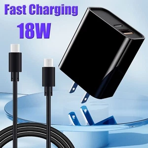 18W USB Type-C Super Fast Wall Charger + Cable For Samsung Apple Motorola Phones - Picture 1 of 22
