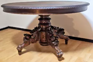 Antik Jagdzimmer Tafeltisch Salontisch Kulissentisch Esszimmer ca. 1880 - Bild 1 von 17