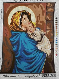 Printed needlepoint canvas 50x60 Cm madonnina Canvas Only Krainer - Picture 1 of 4