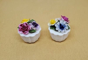 2 cestas de flores vintage de porcelana de hueso fino Sanford - hechas en Inglaterra  - Imagen 1 de 4