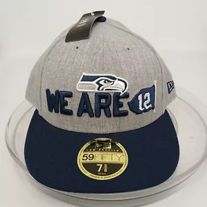 Sombrero Gorra Ajustado Seattle Seahawks New Era 59FIFTY NFL 12o Hombre Talla 7 5/8 - Imagen 1 de 12