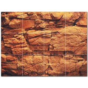 Rocks Ceramic Tile Wall Mural PT500922. 32" W x 24" H (12) 8x8 tiles - Picture 1 of 1