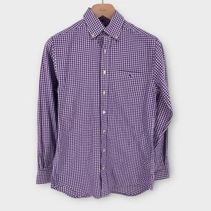Vineyard Vines Men's Small Slim Fit Tucker Cotton Shirt Purple Plaid Button Down - Picture 1 of 13