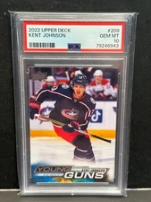 Kent Johnson 2022-23 Upper Deck Young Guns Rookie RC Card #209 PSA 10 GEM MT Qty