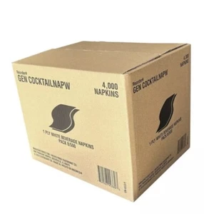 GEN COCKTAILNAPW 1-Ply 9" x 9" Cocktail Napkins - White (500/PK, 8 PK/CT) New - Picture 1 of 6