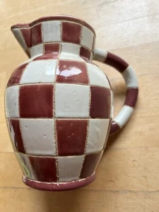 LUSTUCRU VTG Checkered Pottery Mid Century French Pitcher/Jug French Ironstone - Picture 1 of 5