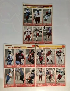 Arizona Cardinals 1993 McDonalds GAMEDAY NFL Football 18 card sheets set - Picture 1 of 1