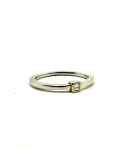 Ring Platinring mit Diamant / 0,05 ct Antik Vintage Größe 52,5 - Bild 1 von 10