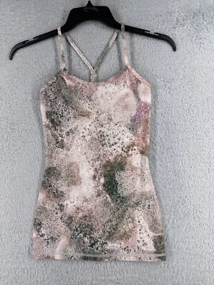 Camisa Lululemon Mujer 2 Rosa Power Y Tank Luon Sugar Crush Multi Yoga Gimnasio W1J64S Foto 1 de 4