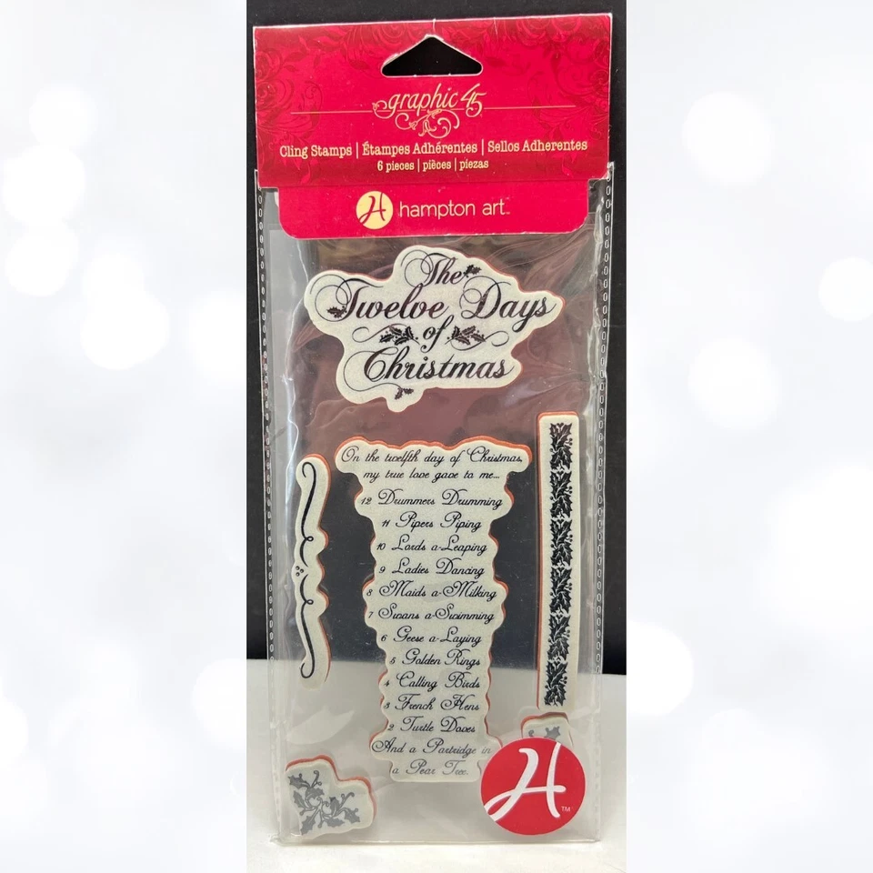 Графические резиновые штампы 45 ДВЕНАДЦАТЬ ДНЕЙ РОЖДЕСТВА 12 - Изображение 1 из 1