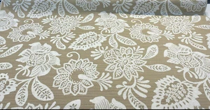 Robert Allen Upholstery Floral Mettaline Pumice Chenille Fabric By The Yard  - Picture 1 of 8