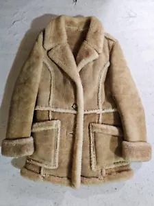 Cappotto vintage Wilsons pelle shearling pelle di pecora rancher giacca donna taglia 10 - Foto 1 di 14