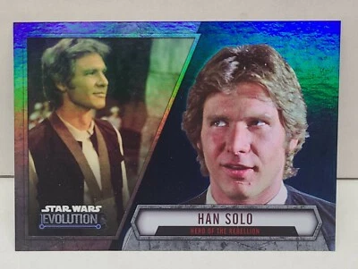 HAN SOLO 2016 Topps Star Wars Evolution BLUE Lightsaber Parallel #41 - Image 1 of 3