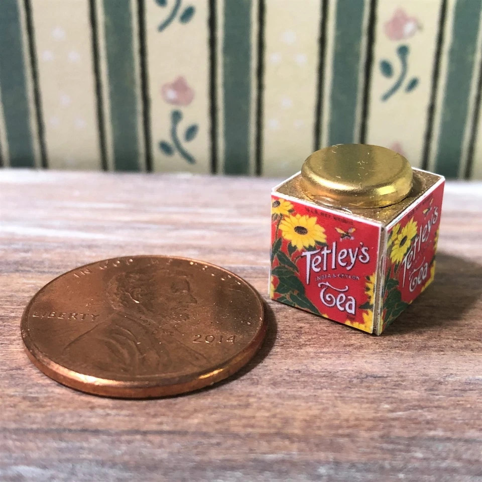 Dollhouse miniatures Beverages 1:12 India & Ceylon Tea Tin