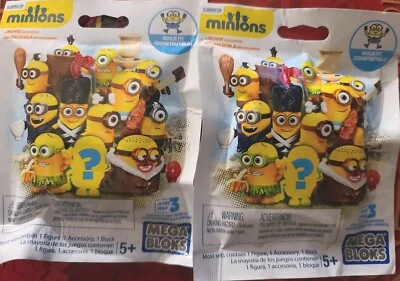 2015 Minions Mega Bloks Series 3 2 Blind Bag Despicable Me Mystery Figure - Image 1 of 4