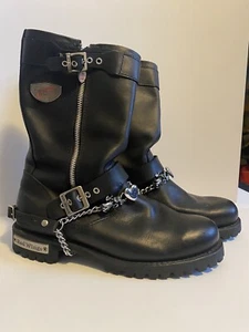USA MADE Red Wing  Engineer Motorcycle Boots Leather Black Sz 9.5 Biker Boots - Picture 1 of 10