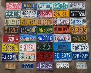 Colorful Vintage 1939-2006 Craft Decorator License Plate Lot 24 States Canada - Picture 1 of 7