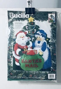 #14  Bucilla Santa's Mailbag Card Holder Felt Embroidery Kit # 83269 - Picture 1 of 2