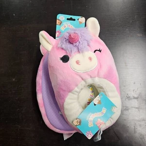 SQUISHMALLOWS rosa zwinkerndes Einhorn Jungen Mädchen Kinder Hausschuhe Größe 11/12 - NEU! - Bild 1 von 3