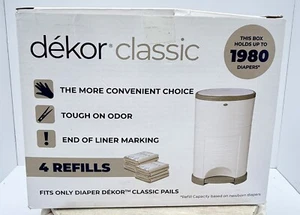 Dekor Classic Diaper Pail Box Of 4 Refills Holds Up To 1,980 Diapers - Picture 1 of 6