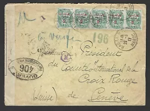 MOROCCO FRANCE 1917 RABAT WAR TIME CENSORED COVER "PAR ADTORITE" - Picture 1 of 2