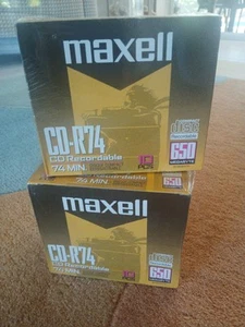 2Maxell CD-R 10 Pack Recordable Compact Discs 650 Megabyte 74 Minutes New SEALED - Bild 1 von 3
