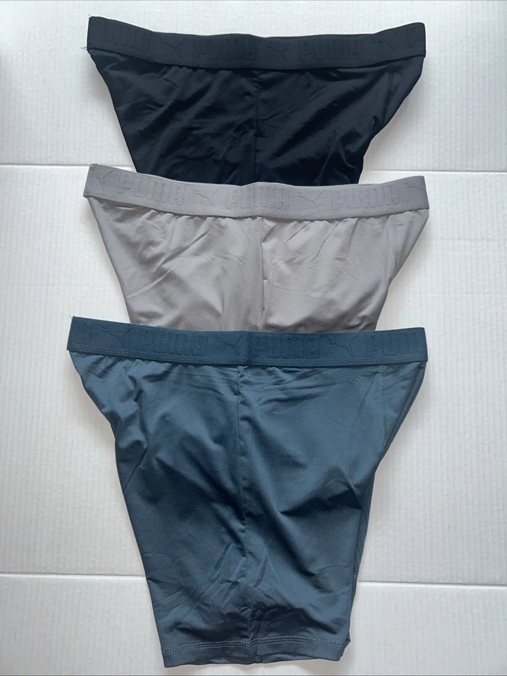 Calzoncillos boxer deportivos PUMA para hombre, XL, 55782-H024, verde/gris/negro, 3 pares, nuevos sin etiquetas Foto 1 de 4