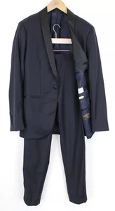 SUITSUPPLY Lazio Men's Suit UK34 Navy Tux Wool Single-Breasted Lined * - Picture 1 of 17