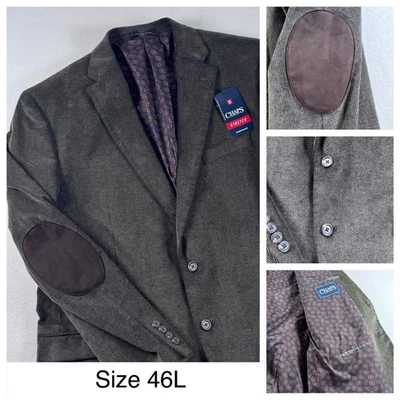 Chaps Ralph Lauren Corduroy Sport Coat Men's Gray Blazer Size 46L New Preppy - Image 1 of 4