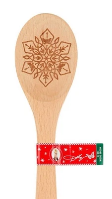 Dolly Parton Snowflake Design Christmas Wood Spoon Dolly Logo On Handle NEW - Image 1 of 4