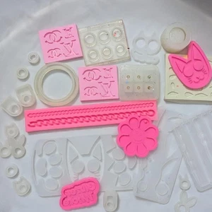 Kraft Used Resin Epoxy Molds Assorted Styles Lot Types Rings Keychains Etc  - Picture 1 of 5