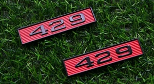 2 piezas 429 emblemas 429ci bloque 7,0 L capó motor cuchara 3D insignia coche calcomanía negro rojo - Imagen 1 de 6