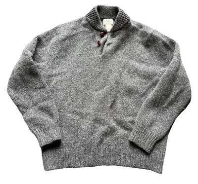 LL Bean Men’s 100% Lamb’s Wool Sweater Gray Medium Regular - Image 1 of 4
